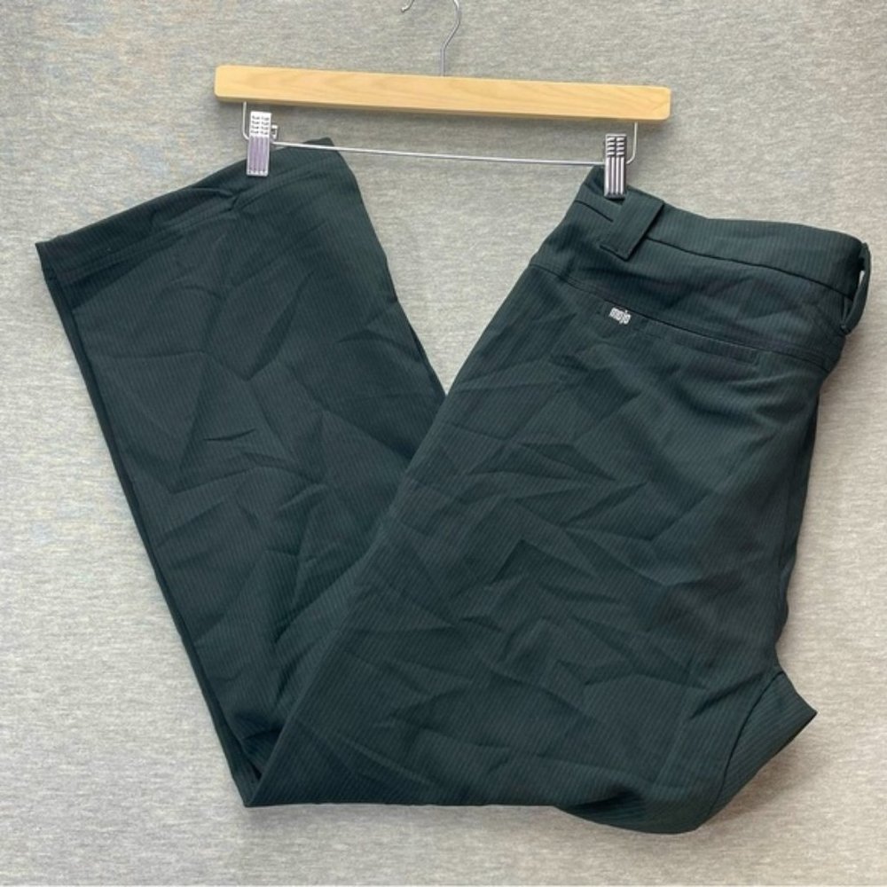 GOLDLINE Mens Mojo Black Pinstripes Curling Pants Size 36